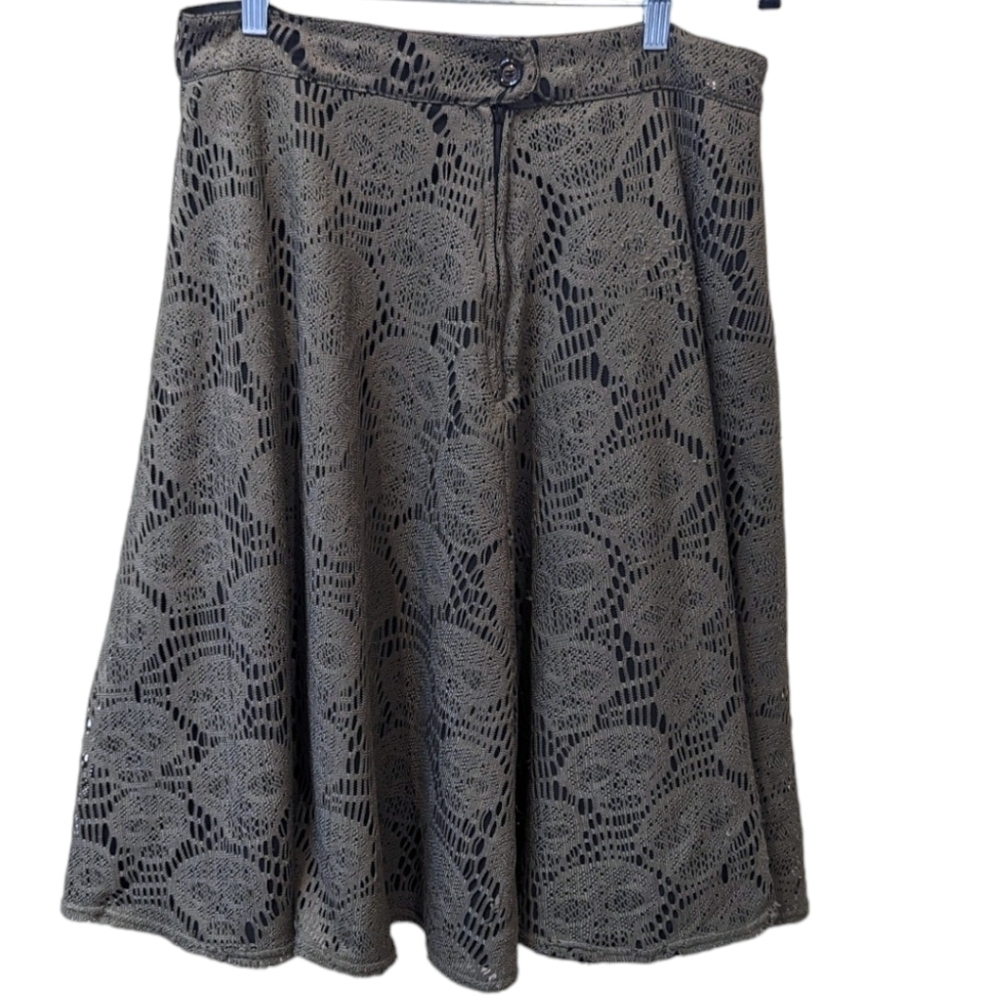 RockSteady Skull Lace A-Line Rockabilly Retro Swing Plus Size Skirt (1X) - Picture 2 of 5